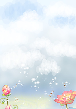唯美荷花海报背景设计