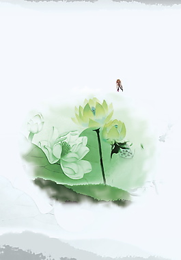 清新荷花海報背景素材