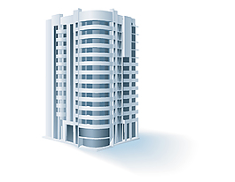 卡通銀灰色高樓矢量元素