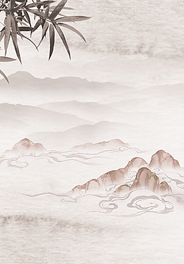 水墨風(fēng)山水帆船背景