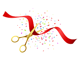 卡通剪彩慶祝矢量元素