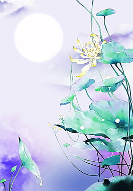 唯美荷花海報(bào)背景設(shè)計(jì)