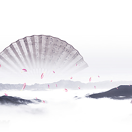 中國(guó)風(fēng)水墨扇子元素