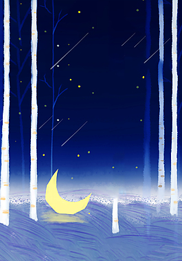 唯美夜空夜晚夜景背景