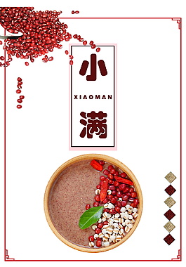 傳統(tǒng)小滿五谷邊框海報(bào)背景設(shè)計(jì)