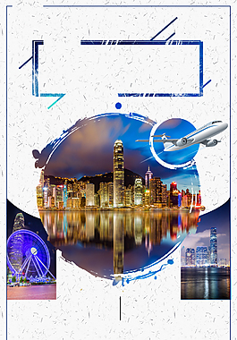 浪漫神秘海港夜景廣告背景