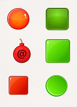 綠色紅色卡通方塊