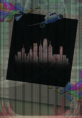 素雅简约黑色城市街景广告背景