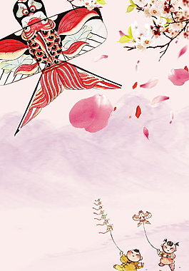 紅色花瓣唯美風箏節素材