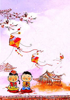 卡通放風(fēng)箏春季風(fēng)箏節(jié)廣告背景素材