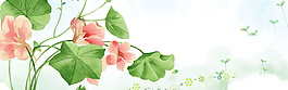 粉色浪漫荷花卡通背景圖