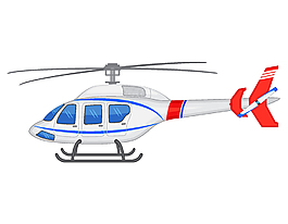 卡通白色直升机元素