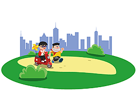 小清新兒童小汽車元素