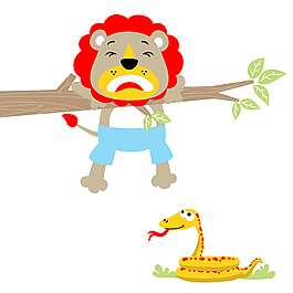 獅子掛樹上卡通可愛裝飾