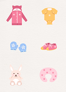 卡通嬰兒服裝矢量嬰兒元素