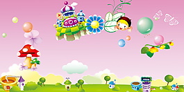 卡通清新六一兒童節(jié)主題背景圖