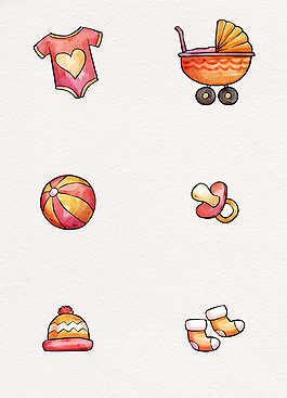 卡通彩繪嬰兒用品元素