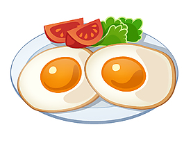 卡通太阳蛋煎鸡蛋元素