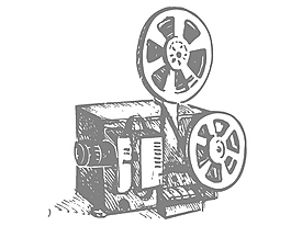 簡(jiǎn)約線條電影放映機(jī)元素