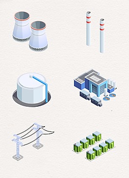 卡通工業(yè)建筑物設(shè)計(jì)圖案