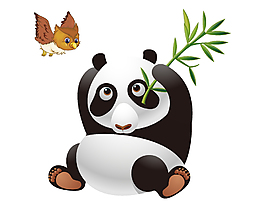 矢量憨態可掬的國寶熊貓