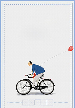 骑自行车的父子边框背景图
