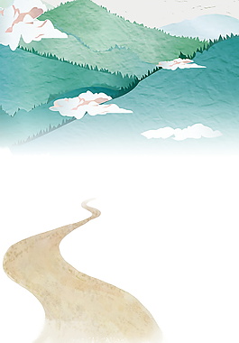 清新蓝色云朵父亲节背景图