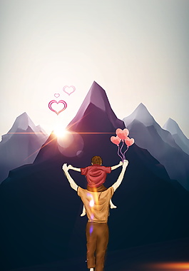 大氣父愛如山人物背影背景圖