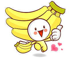 手绘简笔画香蕉梨的笑脸矢量图
