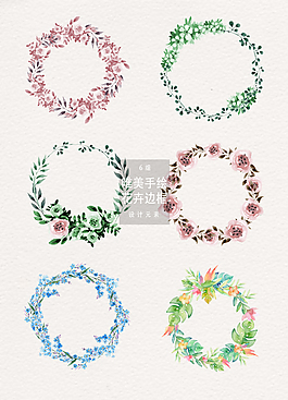 唯美手繪花卉邊框設(shè)計元素