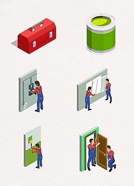 工地人物建筑设计