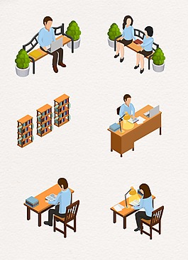 日常圖書館人物設(shè)計(jì)