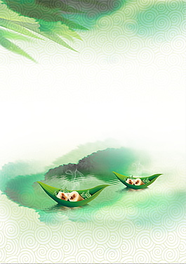 創(chuàng)意綠色龍舟粽海報背景圖
