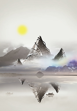 巨大粽子端午节海报背景设计
