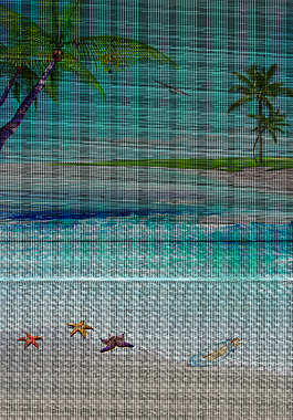 夏日海灘海報背景