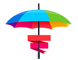 矢量彩色雨傘元素
