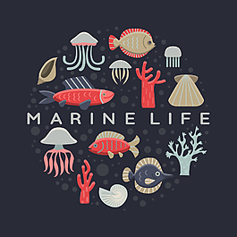卡通海洋生物插画