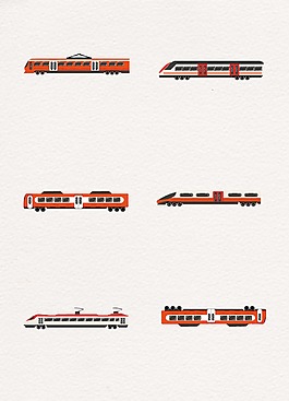 紅色卡通列車設計