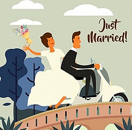 結(jié)婚旅游ai插畫矢量素材下載