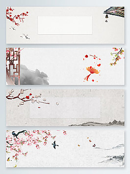 房檐中國風(fēng)小鳥banner背景