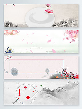 復(fù)古中國(guó)風(fēng)梅花banner背景