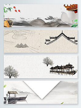 古跡中國風(fēng)竹子banner背景