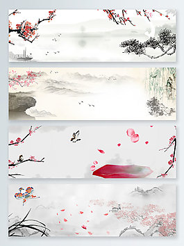 中國風梅花banner背景