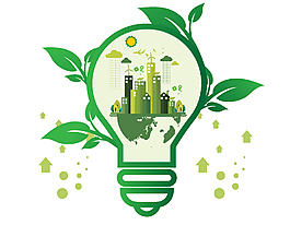 绿色健康环保电灯泡矢量图