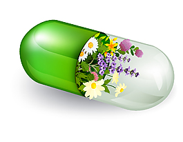 抽象膠囊花朵元素