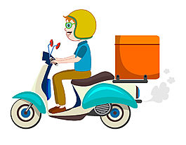 行駛中的時(shí)尚摩托車矢量圖