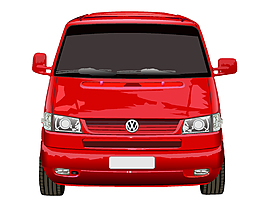 矢量嶄新紅色大眾汽車