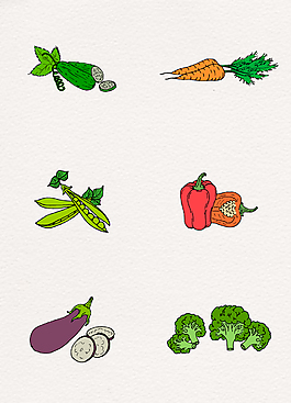 彩绘素食蔬菜矢量素材