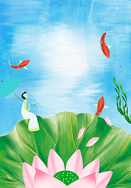 創(chuàng)意小清新你好夏天促銷背景模板