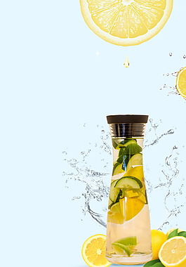 夏日檸檬水飲料海報(bào)背景素材